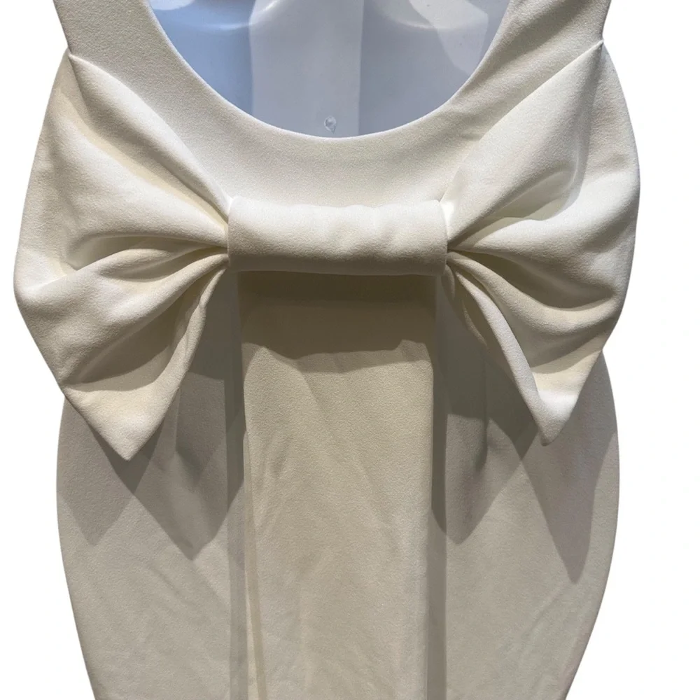 Lulus Loving Fate White Bow Square Neck Backless Maxi Dress Size XS NWT - Picture 13 of 16